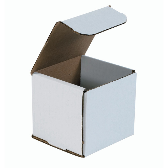 B O X MANAGEMENT, INC. M444 Partners Brand White Corrugated Mailers, 4in x 4in x 4in, Pack Of 50