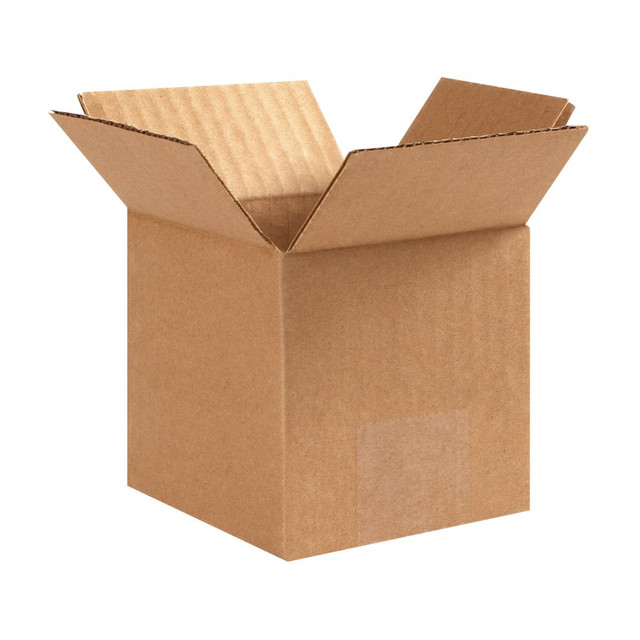 B O X MANAGEMENT, INC. Partners Brand 444  Corrugated Cube Boxes, 4in x 4in x 4in, Kraft, Pack Of 25