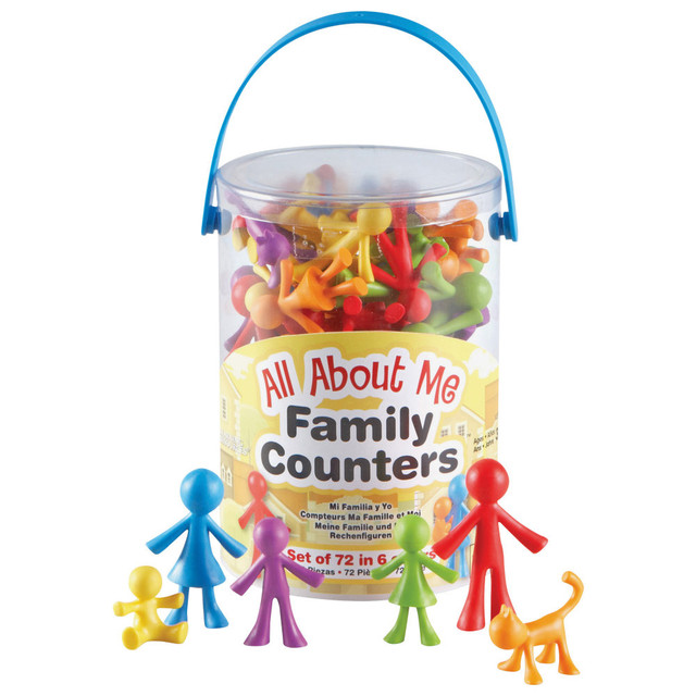 LEARNING RESOURCES, INC. Learning Resources LER3372  All About Me Family Counters, Assorted Colors, Grades Pre-K - 8, Pack Of 72