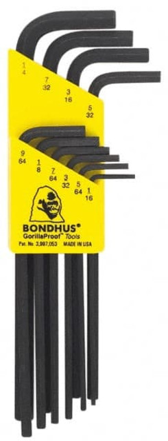 Bondhus 12138 10 Piece L-Key Hex Key Set