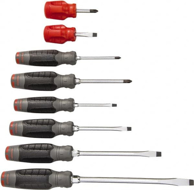 Proto J1208SCPF Screwdriver Set: 8 Pc, Phillips & Slotted