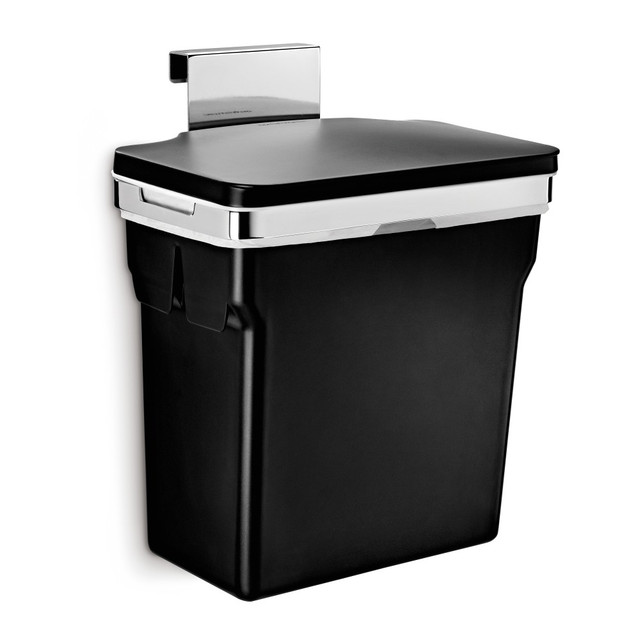 SIMPLEHUMAN LLC CW1643 simplehuman Plastic In-Cabinet Trash Can, 2.64 Gallons, Black