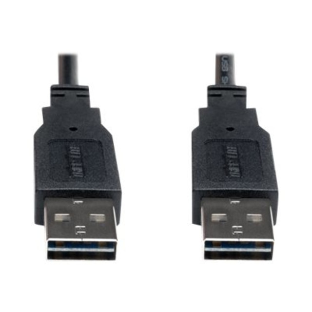 TRIPP LITE UR020-003 Eaton Tripp Lite Series Universal Reversible USB 2.0 Cable (Reversible A to Reversible A M/M), 3 ft. (0.91 m) - USB cable - USB (M) to USB (M) - 3 ft - black