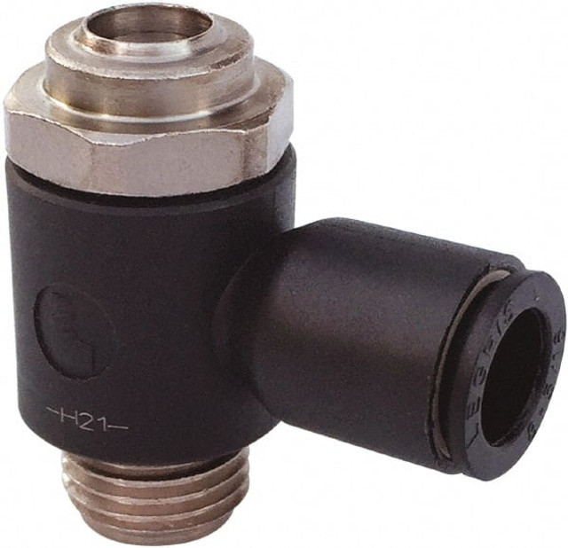 Legris 7010 06 19 Air Flow Control Valve: Compact Meter Out Flow Control, Tube x BSPP, 6mm Tube OD, 145 Max psi