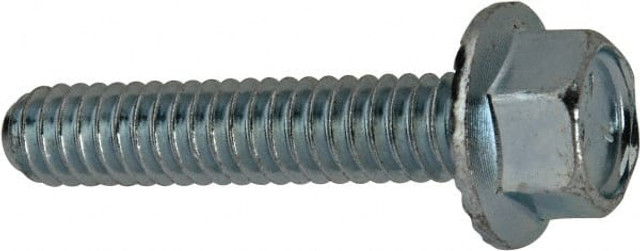 Value Collection 825060MSC Serrated Flange Bolt: 1/4-20 UNC, 1-1/4" Length Under Head, Fully Threaded