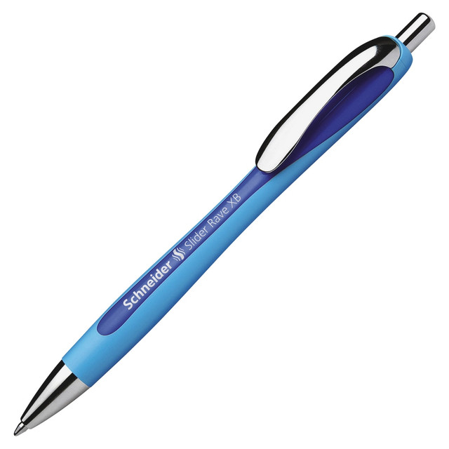 REDIFORM, INC. 132503 Schneider Slider Rave Ballpoint Pen, Extra Bold Point, 1.4 mm, Blue Barrel, Blue Ink