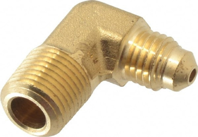 Parker 149F-2-2 Brass Flared Tube Male Elbow: 1/8" Tube OD, 1/8-27 Thread, 45 ° Flared Angle