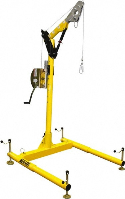 Miller DH-1/ Confined Space Entry & Retrieval Systems; Base Type: Quadpod ; Winch Power Type: Manual ; Cable Material: Galvanized Steel ; Maximum Load Capacity: 350.0 ; Maximum Tripod Height: 89; 7.42 ; Maximum Reach: 89