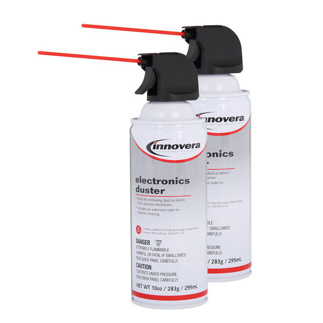 INNOVERA 10012 Compressed Air Duster Cleaner, 10 oz Can, 2/Pack