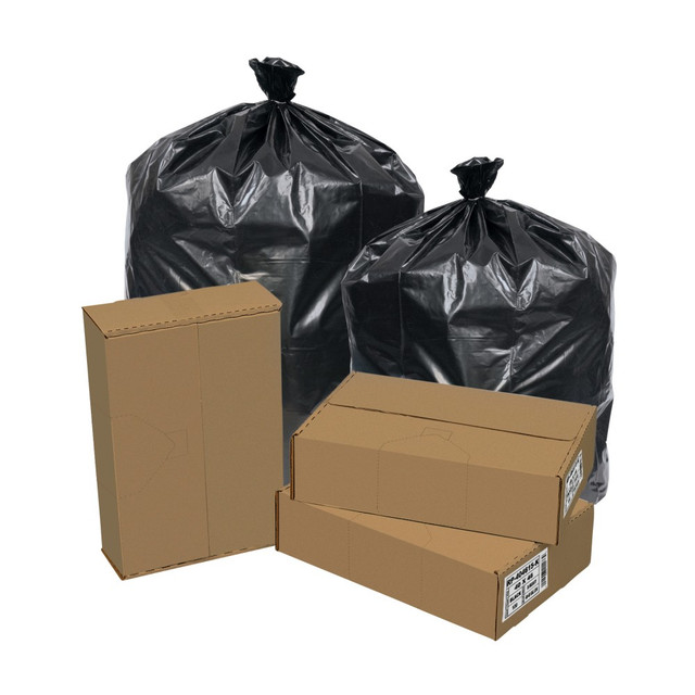 PITT PLASTICS INC. EC434715K Pitt Plastics Repro Can Liners, 56 Gallon, Black, Pack Of 100 Liners