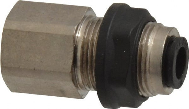 Legris 3036 56 14 Push-To-Connect Tube Fitting: Female Bulkhead, 1/4" Thread, 1/4" OD