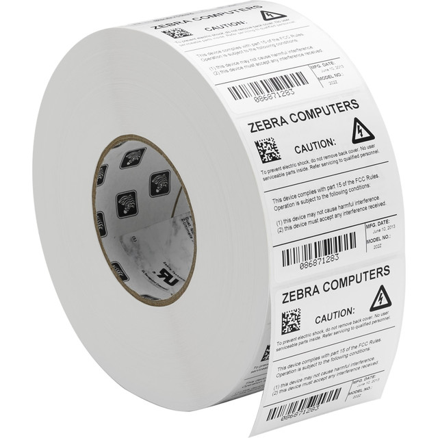 ZEBRA TECHNOLOGIES VTI, INC. Zebra Technologies 10011981 Zebra Z-Ultimate 2000T Thermal Label - 1 1/2in Width x 1in Length - Permanent Adhesive - Thermal Transfer - Glossy - White - Acrylic, Polyester - 5486 / Roll - 4 / Roll - Chemical Resistant, Te