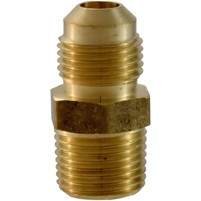 CerroBrass P-U1-4A Brass Flared Tube Connector: 1/4" Tube OD, 1/8 Thread, 45 ° Flared Angle