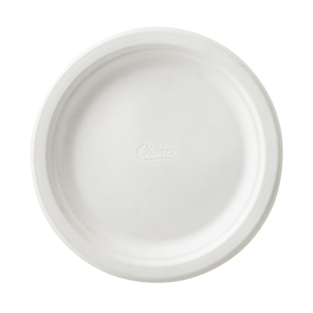 HUHTAMAKI FOOD SERVICE 21225 Chinet Round Paper Dinnerware, 6in Diameter, 100% Recycled, White, Carton Of 1,000