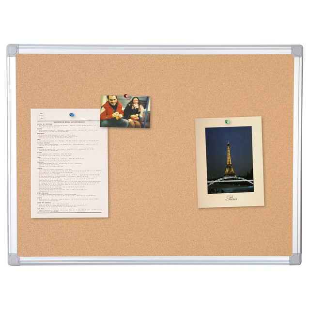 BI-SILQUE VISUAL COMM.PROD. MasterVision CA051790  Earth Cork Board, 36in x 48in, 80% Recycled, Aluminum Frame With Silver Finish
