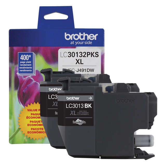 BROTHER INTL. CORP. LC30132PKS LC30132PKS High-Yield Ink, 400 Page-Yield, Black, 2/Pack