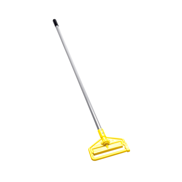 RUBBERMAID FGH14600GY00  Invader Fiberglass Side-Gate Mop Handle, 60in, Gray/Yellow