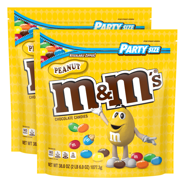 M&Ms 209-01304  SUP Party Bag Peanut, 38 oz, 2 Pack