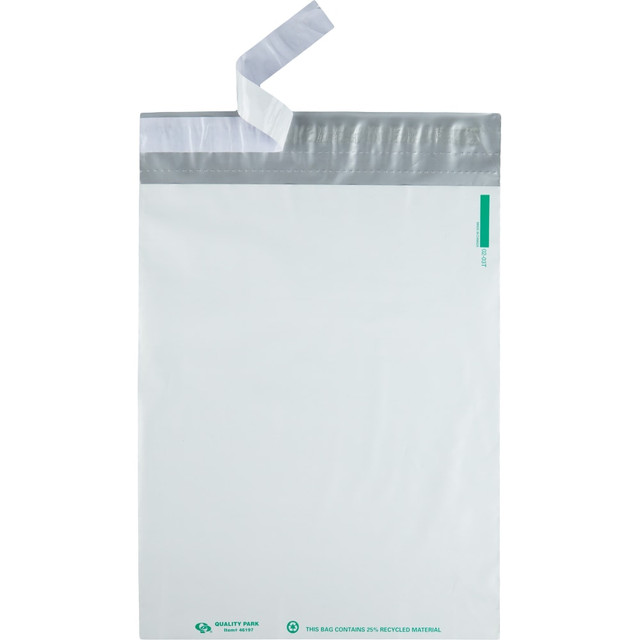 QUALITY PARK PRODUCTS Quality Park 46199  Poly Mailers With Perforation, 12in x 15 1/2in, Self-Adhesive, White, Pack Of 100