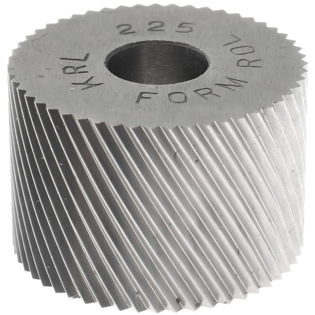 MSC KRL-225 Standard Knurl Wheel: 3/4" Dia, 90 ° Tooth Angle, 25 TPI, Diagonal, High Speed Steel