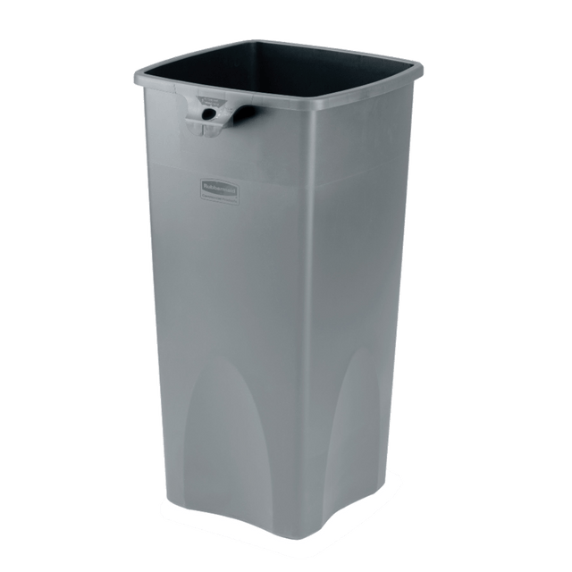RUBBERMAID FG356988 GRAY  Square Plastic Trash Container, 23 Gallons, 31inH x 15-1/2inW x 16-1/2inD, Gray