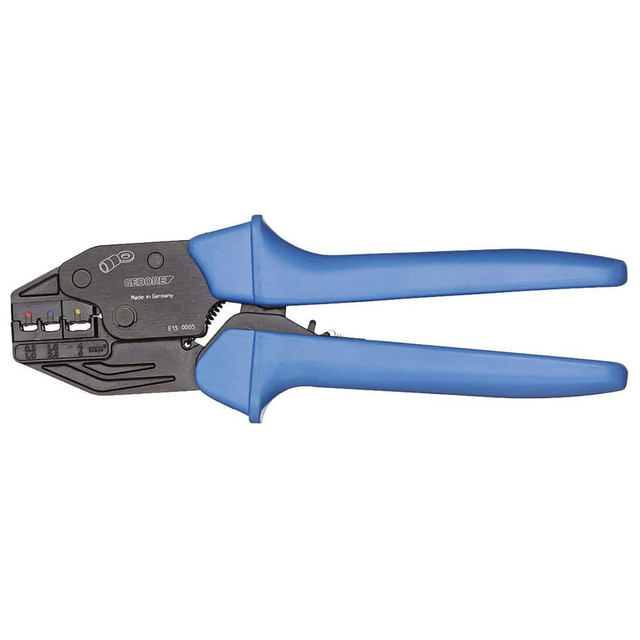 Gedore 2836823 Crimpers; Handle Style: Straight ; Type: Crimp Wrench ; Maximum Wire Gauge: 10AWG ; Features: Releasable Positive Locking; Kind-to-hands Formed Handles ; For Use With: Insulated Contacts ; Overall Length (Decimal Inch): 8.6614