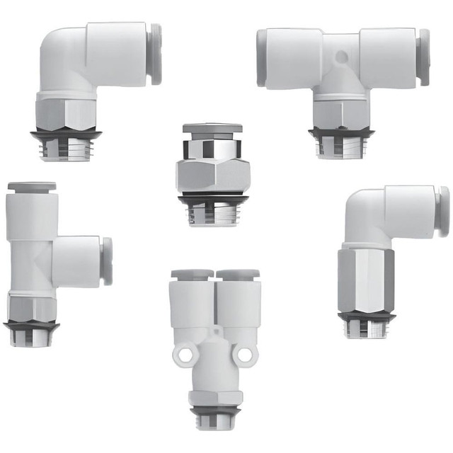 SMC PNEUMATICS KQ2H03-U01A Push-to-Connect Tube Fitting: Connector, 1/8" Thread, 5/32" OD