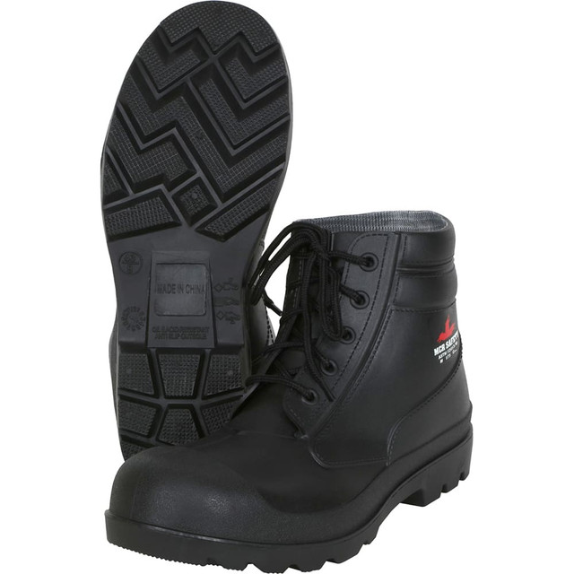 MCR Safety BPB6S12 Rubber Boots: Industrial, Polyvinylchloride, Steel Toe, Black, For Size 12 Shoe