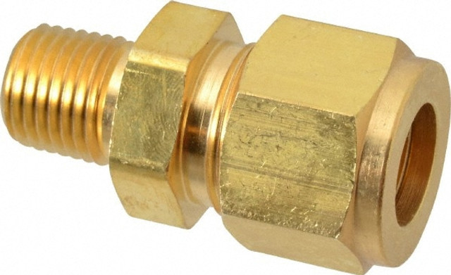 Parker 8-4 FBZ-B Compression Tube Connector: 1/4" Thread, Compression x MNPT