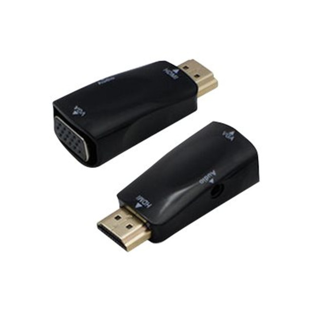 This is a HDMI 1.3 to VGA male to female active black active adapter for connectivity between display devices. This device offers a maximum resolution of 1920x1200 (WUXGA). This part is designed to fit your application needs by providing HDMI 1.3 to VGA connectivity and is backed by a 3 year warranty.