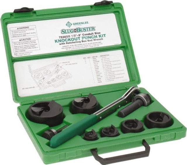 Greenlee 7238SB 16 Piece, 2" Punch Hole Diam, Manual Knockout Set