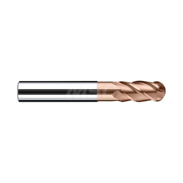 Fraisa H7490450 Ball End Mill: 10.00 mm Dia, 20.00 mm LOC, 4 Flute, Solid Carbide