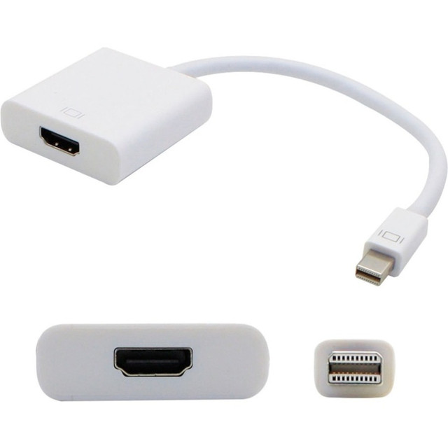 ADD-ON COMPUTER PERIPHERALS, INC. MDP2HDMIAW AddOn 8in Mini-DisplayPort Male to HDMI Female White Active Adapter Cable - 100% compatible and guaranteed to work ADD-ON COMPUTER PERIPHERALS, INC. MDP2HDMIAW AddOn 8in Mini-DisplayPort Male to HDMI Female White Active Adapter Cable - 100% compatible and guaranteed to work
