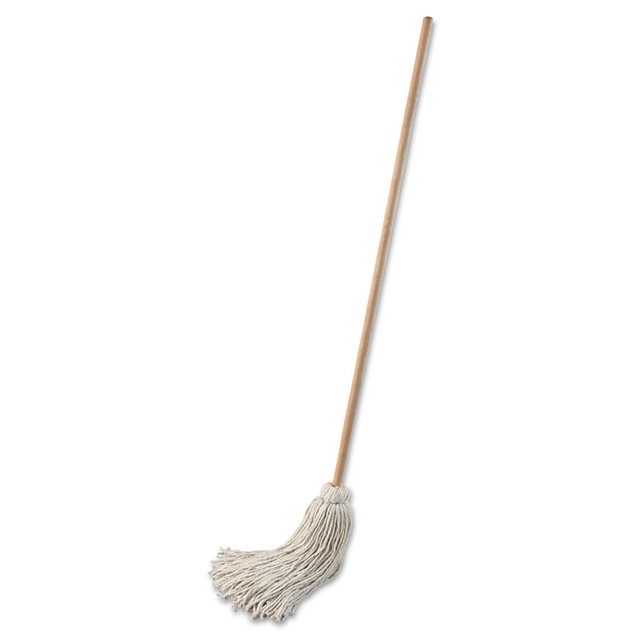 BOARDWALK 132C Handle/Deck Mop, #32 White Cotton Head, 54" Natural Wood Handle, 6/Pack