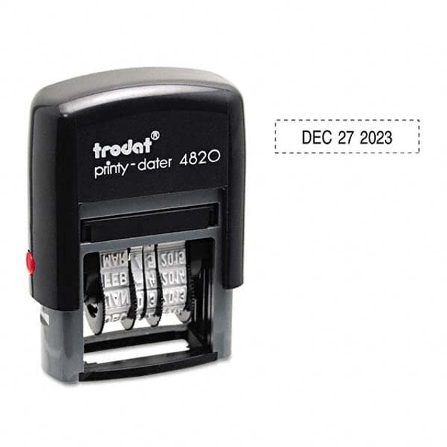 Trodat USSE4820 Pre-inked Custom Stamps; Ink Included: Yes ; Material: Plastic ; Imprint Shape: Rectangle ; Length (Inch): 1-5/8 ; Border Shape: Rectangle ; Width (Inch): 3/8