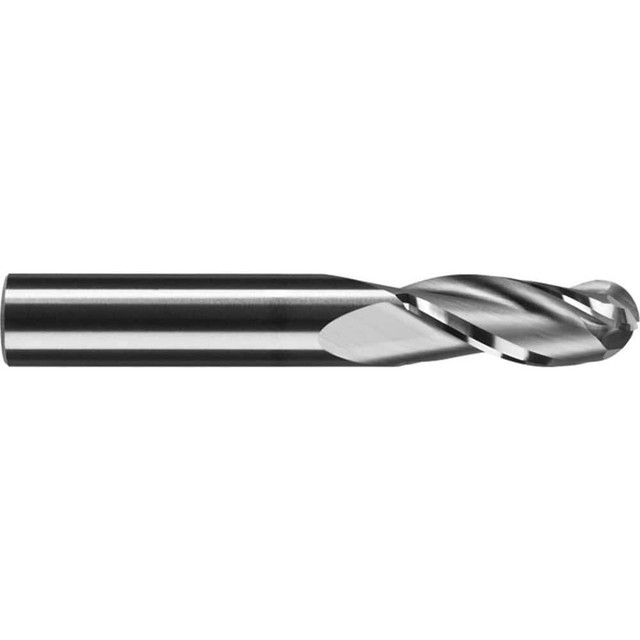 RobbJack B-333-04 Ball End Mill: 0.125" Dia, 0.5" LOC, 3 Flute, Solid Carbide