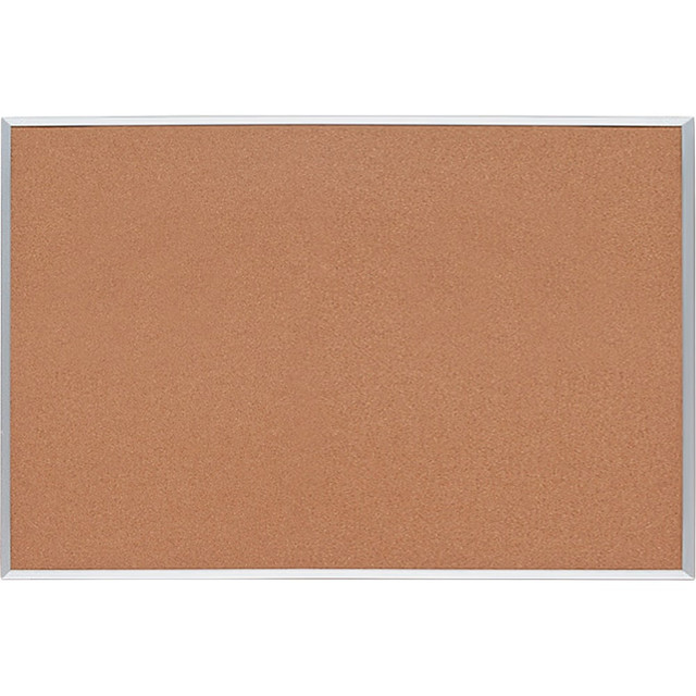 SP RICHARDS 19763 Lorell Basic Cork Board, 24in x 18in, Aluminum Frame With Silver Finish