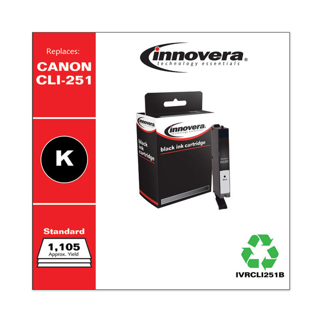 INNOVERA CLI251B Remanufactured Black Ink, Replacement for CLI-251 (6513B001), 1,105 Page-Yield