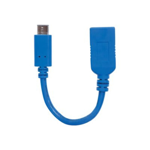 INTRACOM USA, INC. 353540 Manhattan SuperSpeed USB 3.1 Gen1 Type-C Male To Type-A Female Device Cable, 5 Gbps, 6in, Blue, 353540