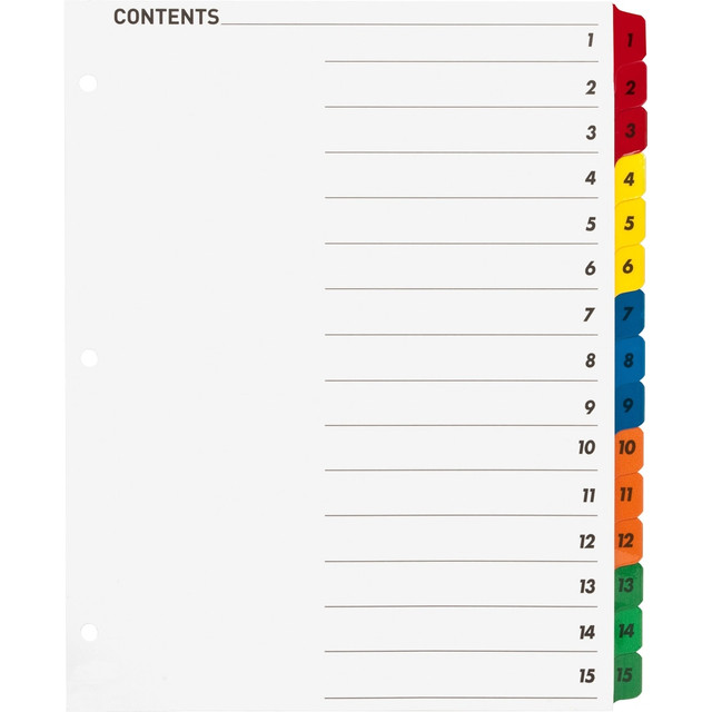 SP RICHARDS 21904 Sparco Quick Index Dividers With Table Of Contents Page, 1-15 SP RICHARDS 21904 Sparco Quick Index Dividers With Table Of Contents Page, 1-15