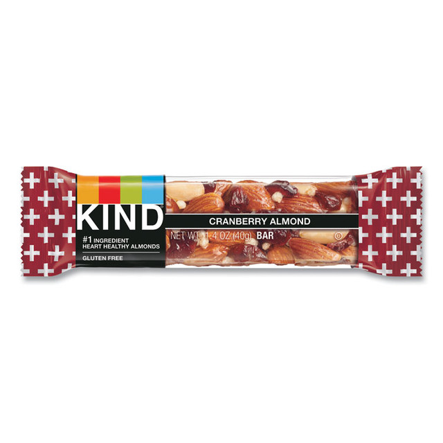 KIND LLC 17211 Plus Nutrition Boost Bar, Cranberry Almond and Antioxidants, 1.4 oz, 12/Box