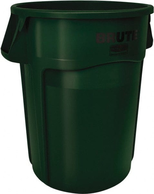 Rubbermaid FG265500DGRN Trash Can: 55 gal, Round, Green