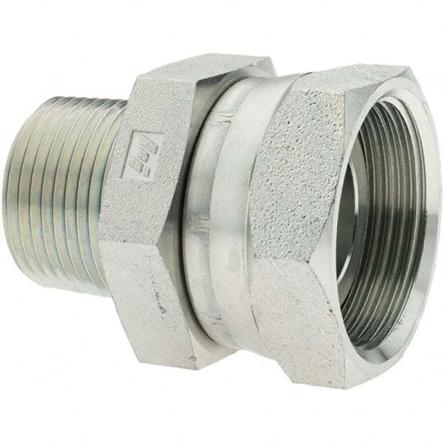 Brennan BD-10358 Industrial Pipe Straight Swivel Adapter: 1-11-1/2 Female Thread, 1-1/4-11-1/2 Male Thread, NPTF x NPTM