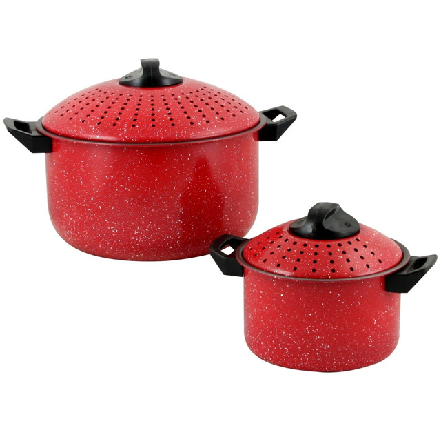 GIBSON OVERSEAS INC. Gibson Home 995100975M  Casselman 4-Piece Pasta Pot Set, Red