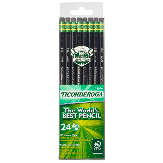 DIXON TICONDEROGA COMPANY 13926 Ticonderoga Pencil, #2 Lead, Soft, Pack of 24 DIXON TICONDEROGA COMPANY 13926 Ticonderoga Pencil, #2 Lead, Soft, Pack of 24