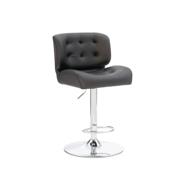 L. POWELL ACQUISITION CORP. Powell ODP2887  Quimby Adjustable Faux Leather Bar Stool With Back, Black/Chrome