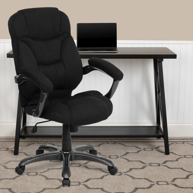 FLASH FURNITURE GO-725-BK-GG Ergonomic Microfiber High-Back Chair, Black/Titanium FLASH FURNITURE GO-725-BK-GG Ergonomic Microfiber High-Back Chair, Black/Titanium