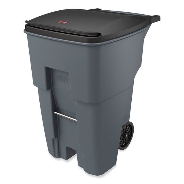 RUBBERMAID COMMERCIAL PROD. 9W22GY Brute Roll-Out Heavy-Duty Container, 95 gal, Polyethylene, Gray