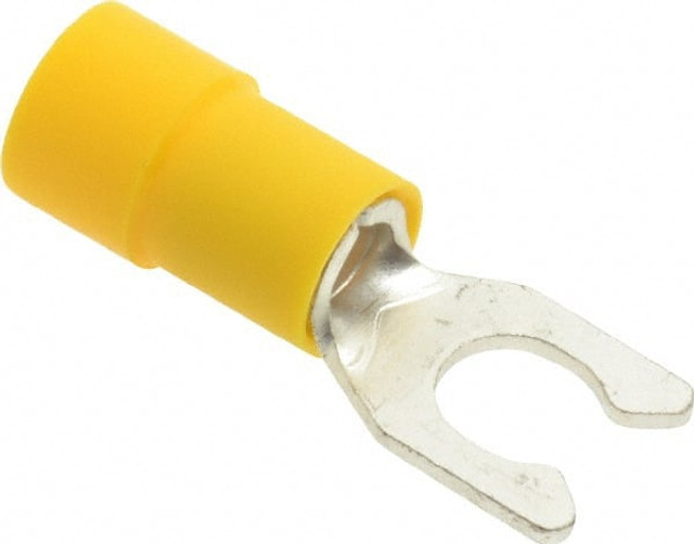 Thomas & Betts TV10-10LF-XV Locking Fork Terminal: Yellow, Vinyl, Partially Insulated, #10 Stud, Crimp