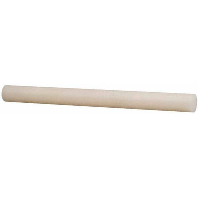 MSC 5060642 Plastic Rod: Polyvinylidene Fluoride & Kynar, 2' Long, 1/4" Dia, Natural